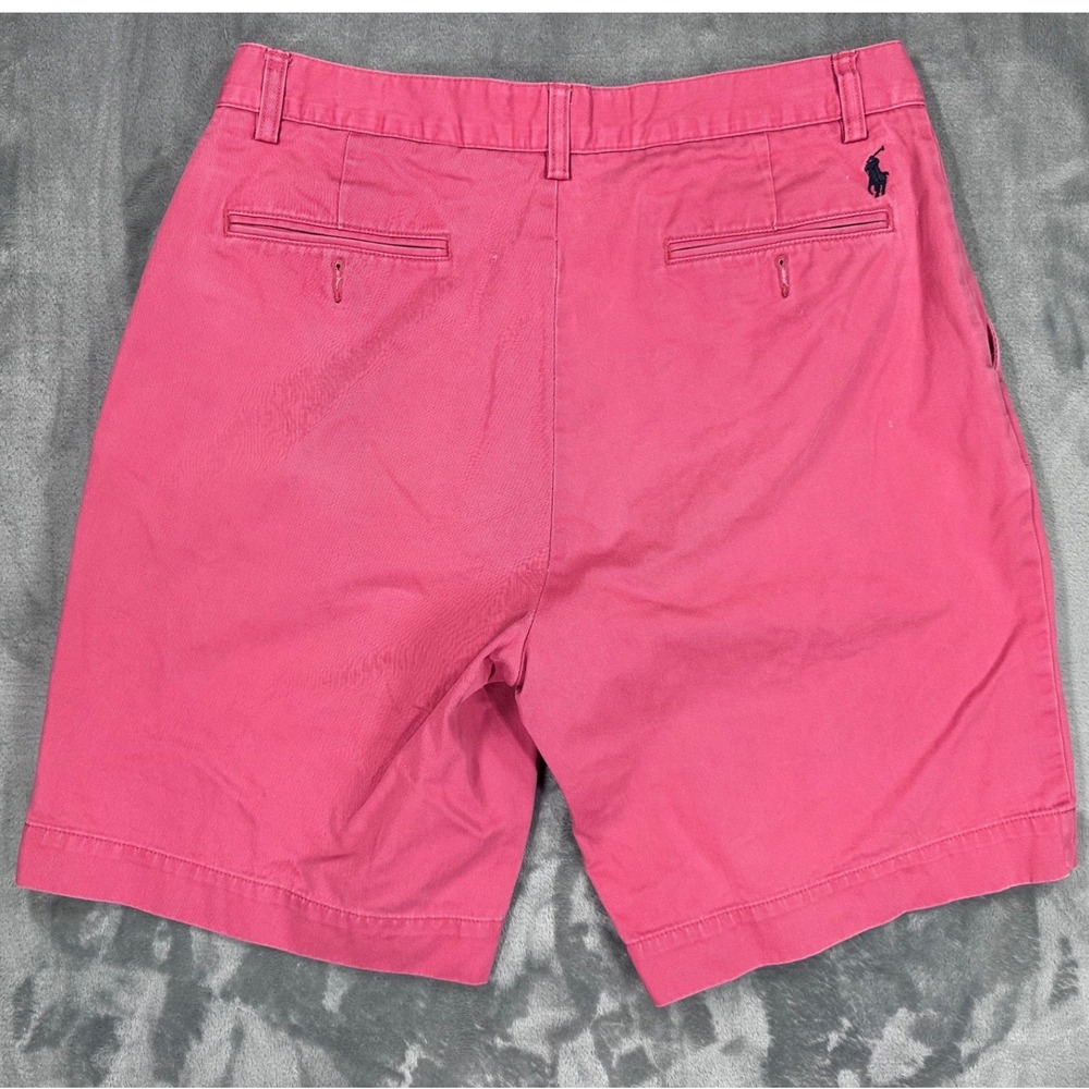 Polo Ralph Lauren Prospect Short Mens 33 Pink Cotton Chino Flat Front Shorts - Picture 6 of 6